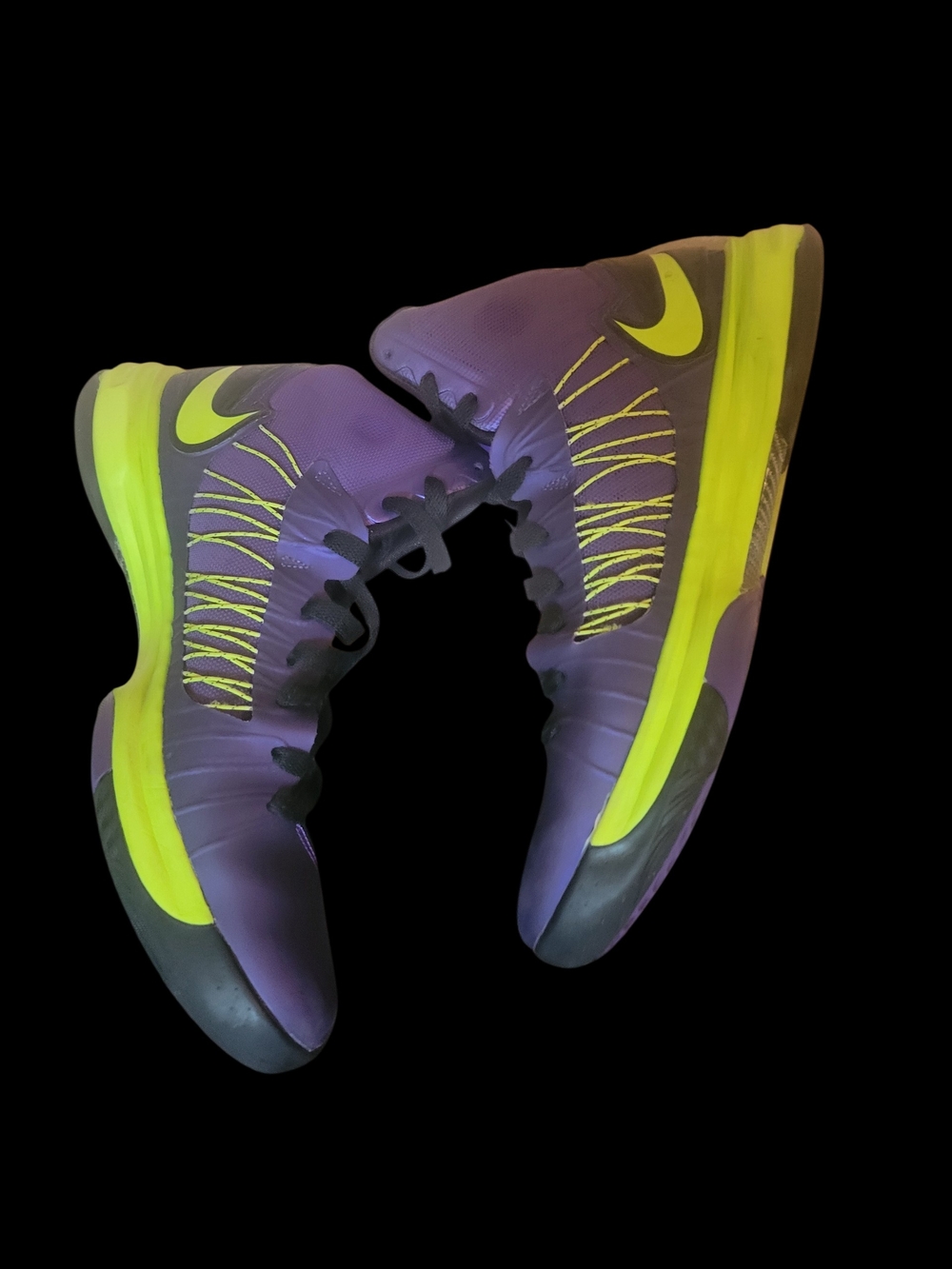 Nike Purple and Volt Basketball Sneakers - Picture 4 of 7